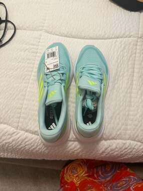 adidas Women's Run Falcon 5 Running Shoes Flash Aqua Lucid Lemon